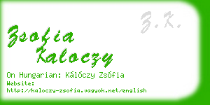 zsofia kaloczy business card