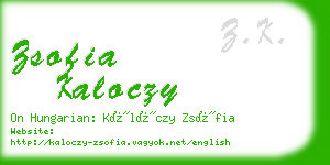 zsofia kaloczy business card